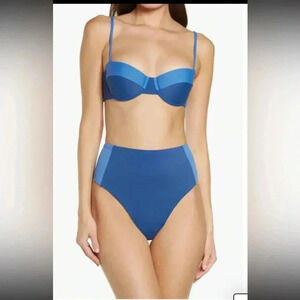 Veronica Beard Bikini Set Dyer Bikini Top & Ormond Bikini Bottom in Blue Marina